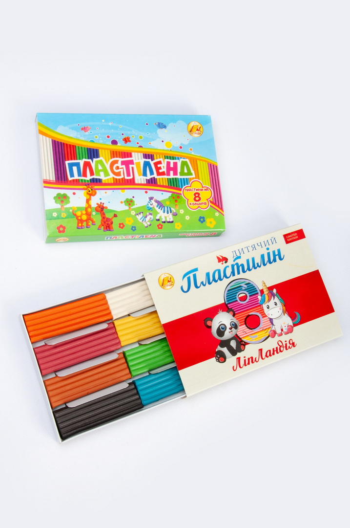 Пластилін 8 кольорів, 160 г, Тетрада